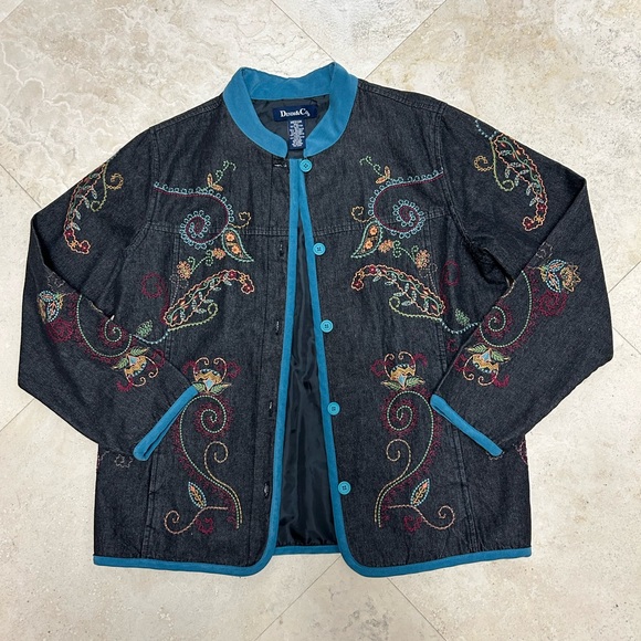 Denim & Co Embroidered Jeans Jacket - Picture 2 of 9